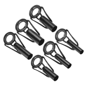 Uxcell 703820885412 6pcs 4-6.5mm Fishing Rod Tip Repair Kit Stainless Steel Ring Guide Black