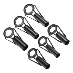 Uxcell 703820885429 6pcs 6-10mm Fishing Rod Tip Repair Kit Stainless Steel Ring Guide Black