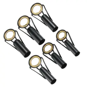 Uxcell 703820885511 6pcs 6.5-10mm Fishing Rod Tip Repair Kit Stainless Steel Ring Guide Golden