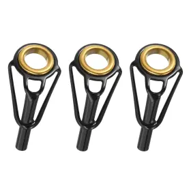 Uxcell 724708716291 2.4mm Tube Dia Fishing Rod Tips Repair Kit 3pcs Stainless Steel Ring Guide