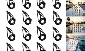 Waign Wna340 16pcs Black Fishings Rod Tip Ceramic Guide Rings Replacement