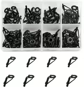4347353413 Wgcd 80 Pcs Fishing Rod Guides Parts Tip Repair Diy Set Kit 10 Sizes