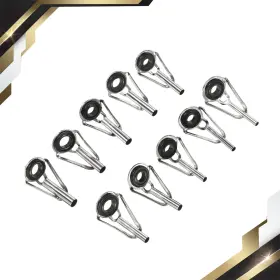 Zaplyte 601968564933 10 Set 1.6-3.6mm Tube Dia Fishing Rod Tips Repair Kit Iron Ring Guide Silver