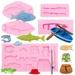 Fishing Set Silicone Molds 5PCS, Tool Rod Basket Pink. Fixed Price $14.52.