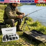 Thkfish 75PCS 8SIZE Fishing Rod Repair Kit Ceramics Tips Spinning Guides. Fixed Price $19.99.