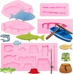 Fishing Set Silicone Molds 5PCS, Tool Rod Basket Chocolate. Fixed Price $16.11.