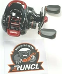 Runcl Merced Baitcasting Fishing Reel, Right, Red. Fixed Price $48.12.