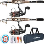 Plussino Fishing Rod &reel Combo Carbon Fiber Telescopic Pole Salt Fresh Water. Fixed Price $113.00.