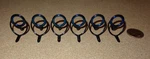 New Lot Of 6 Batson Forecast Budug Blue Zirconium Fishing Rod Guides (size 20). Fixed Price $12.00.